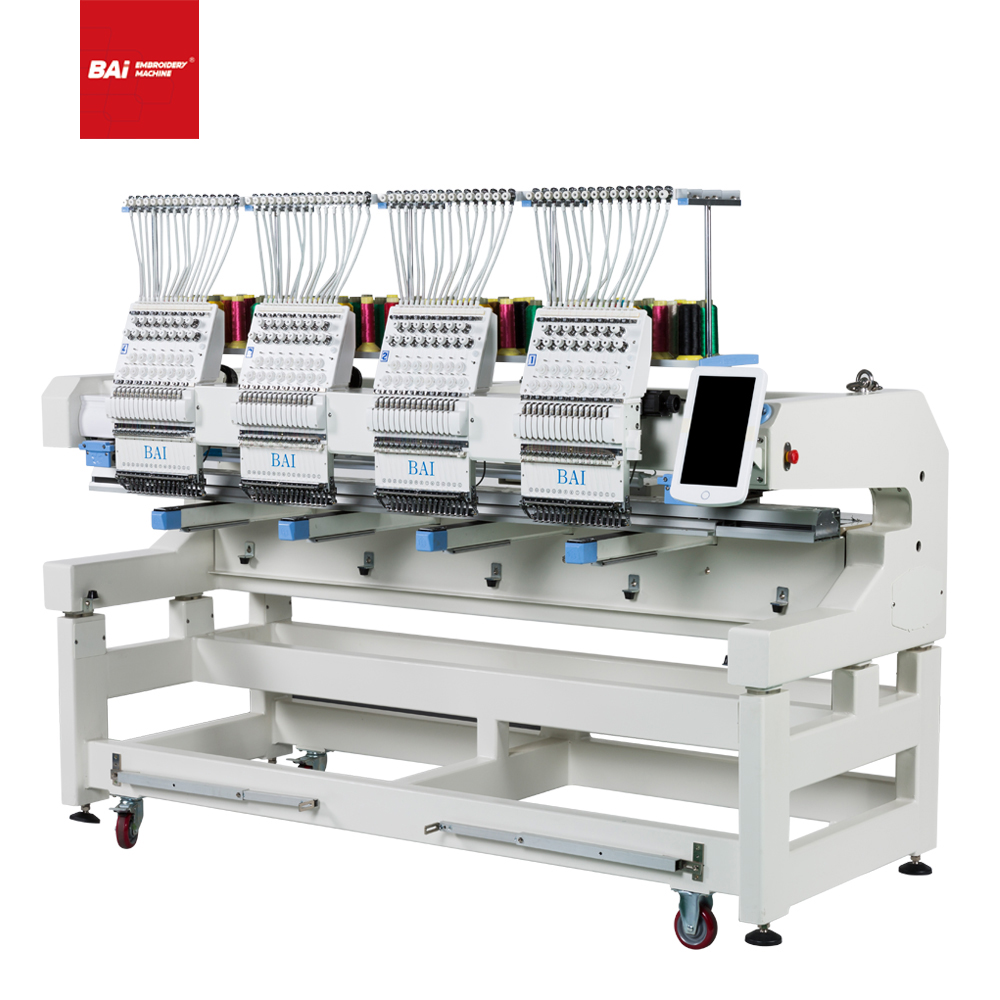 BAI Computerized Four Heads Cap T-shirt Flat Embroidery Machine That Popular in US