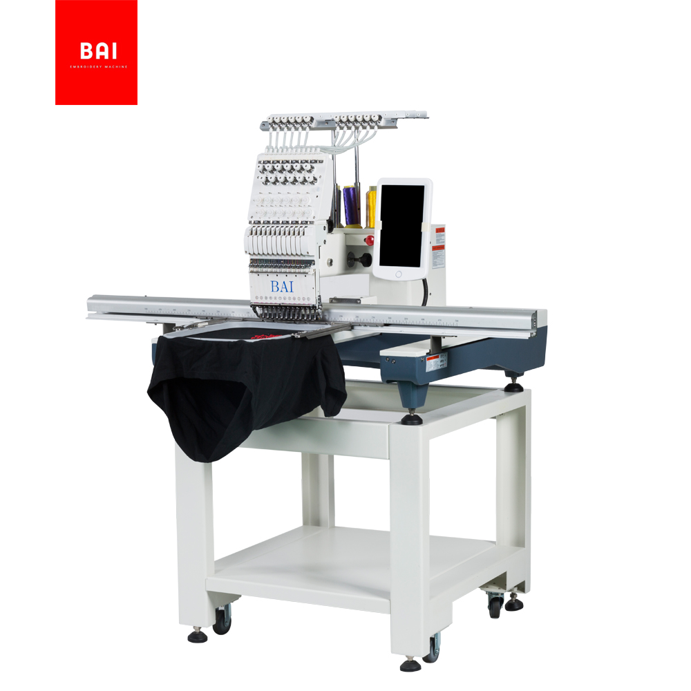 BAI Fast Delivery Single Head Embroidery Machine for Dresses Towel Hat T-shirt Garment