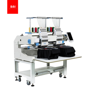 BAI High Performance 2 Heads Hat Flat Computer 12/15 Colors Embroidery Machine