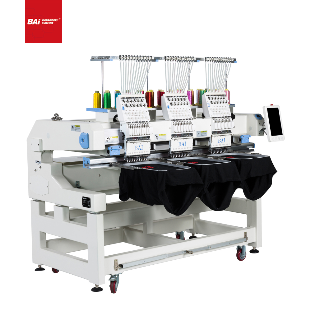 BAI High Speed 12 Needles Multi Head Flat Embroidery Machine for Factory