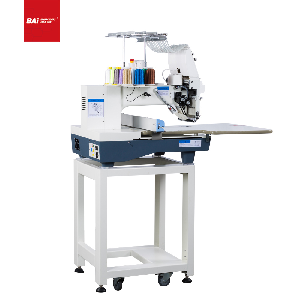 BAI Single Head 12 Needles Multifunctional Commercial Embroidery Machine with Worktable Size 350*500mm