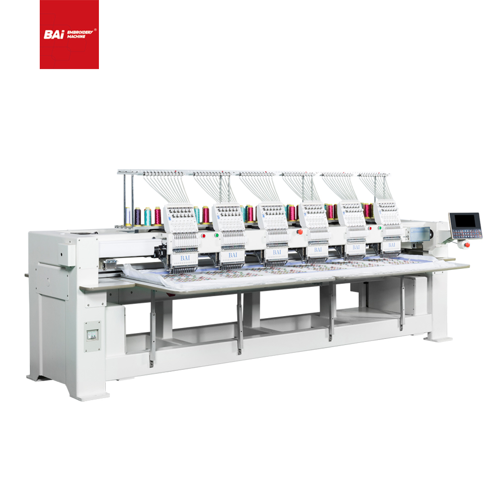 BAI Automatic 6 Heads Multifunctional Computerized Embroidery Machine with Cheap Price