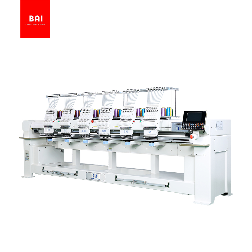 BAI High Speed 12/15 Colors Computer Dahao Software 6 Head Embroidery Machine for Hat