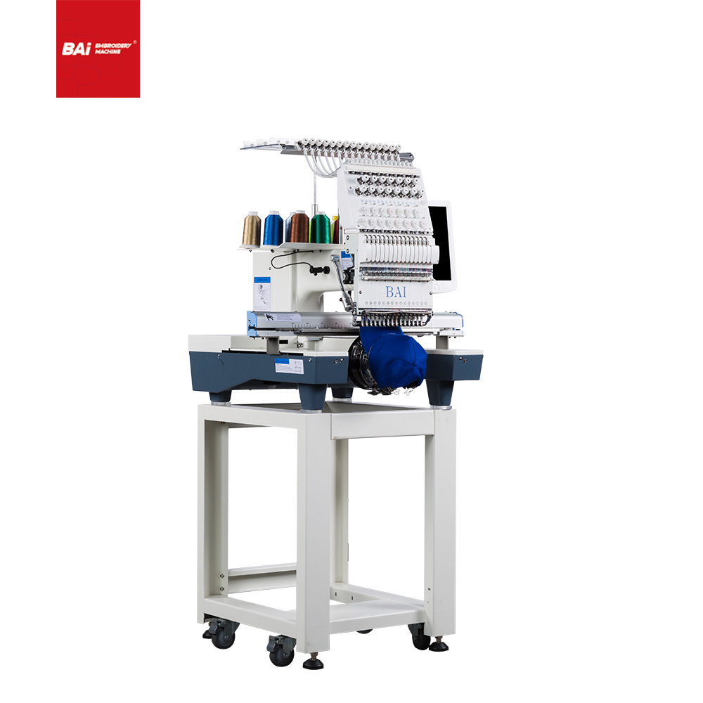 BAI Single Head Multifunctional Computerized Embroidery Machine That Can Embroider Cap T-shirt Flat