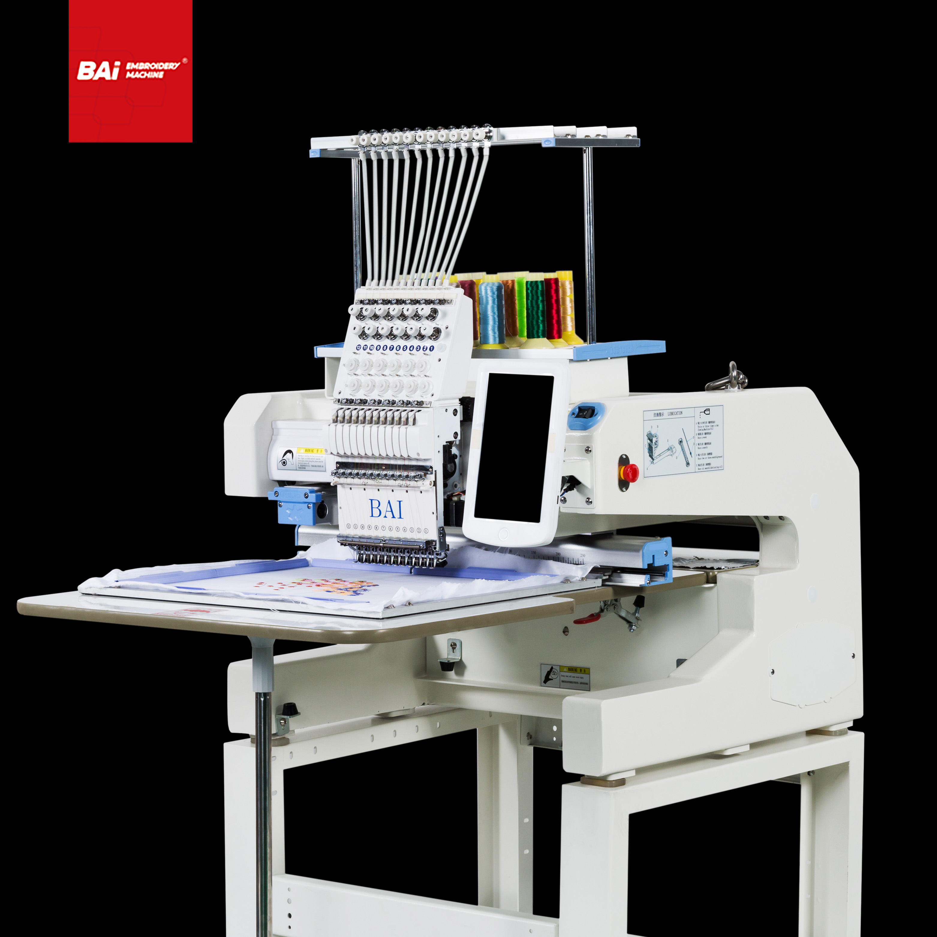BAI Domestic Embroidery Machine with Computerized 12 Needle for Tshirt with Good Price