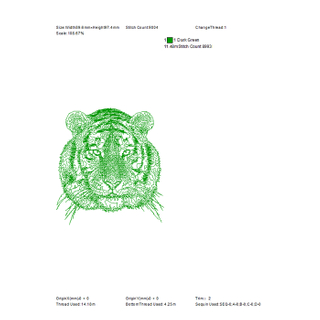 Imposing tiger embroidery pattern to embroider for hat