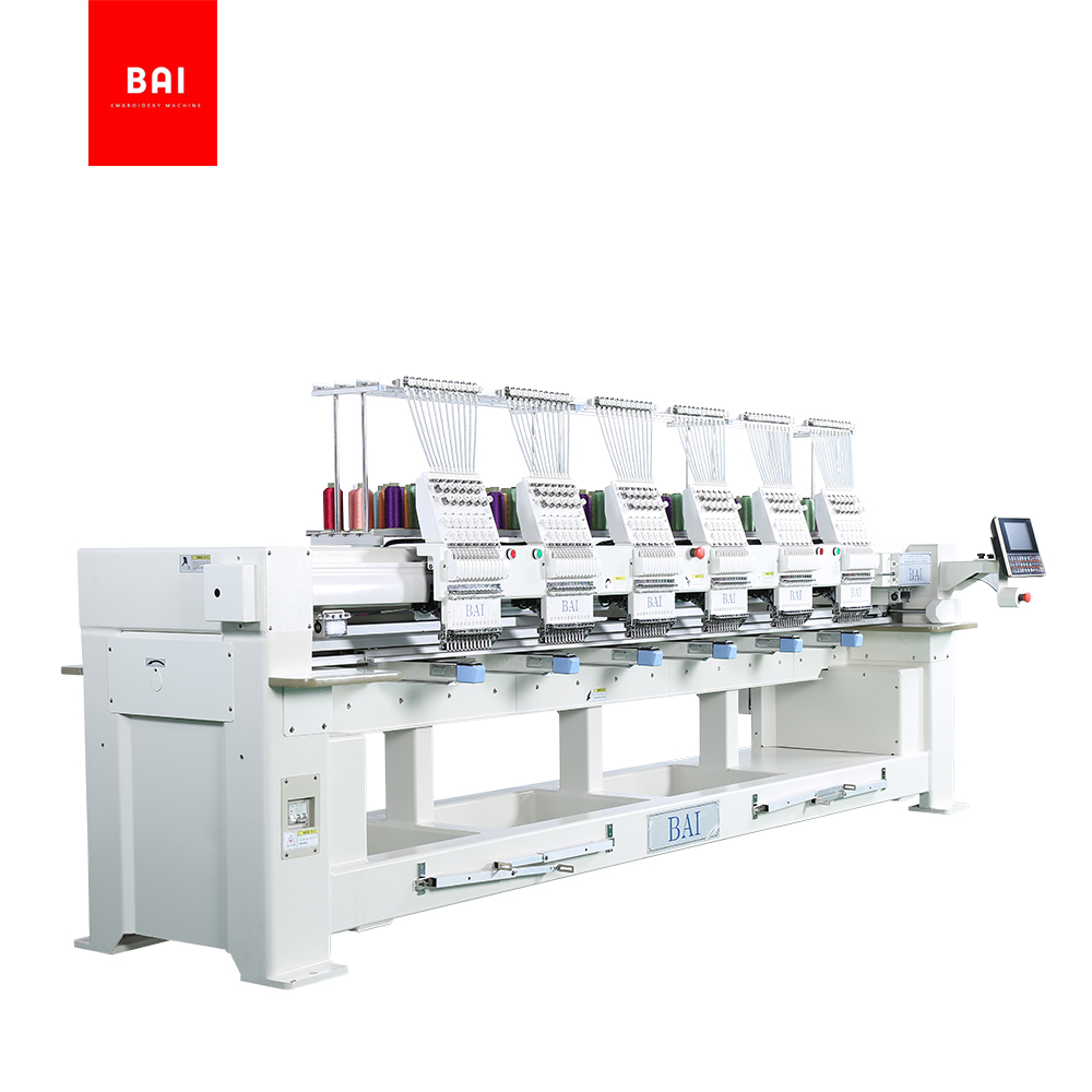 BAI High Speed 12/15 Colors Computer Dahao Software 6 Head Embroidery Machine for Hat